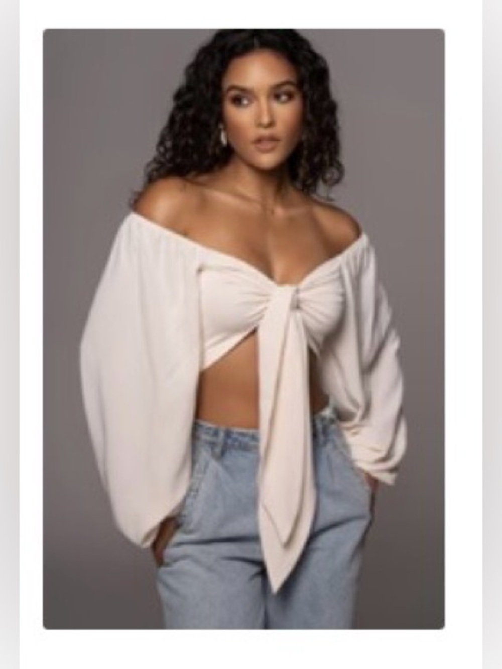 JLUXLABEL Buttercream Raelle Tie Front Crop Top Size M NWT